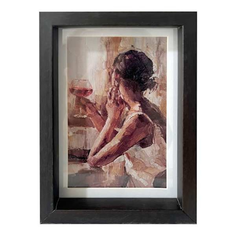 Providence Woman with Wine Shadowbox, 5×7