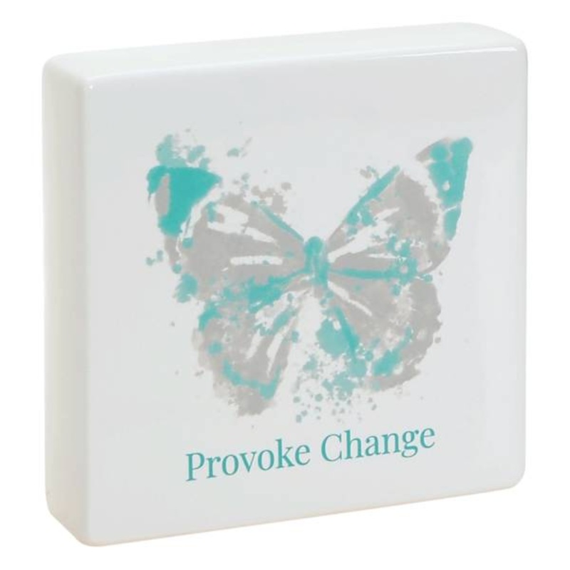 Provoke Change Ceramic Block Sign, 6″