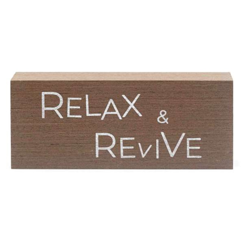 Relax & Revive Block Sign, 10×4