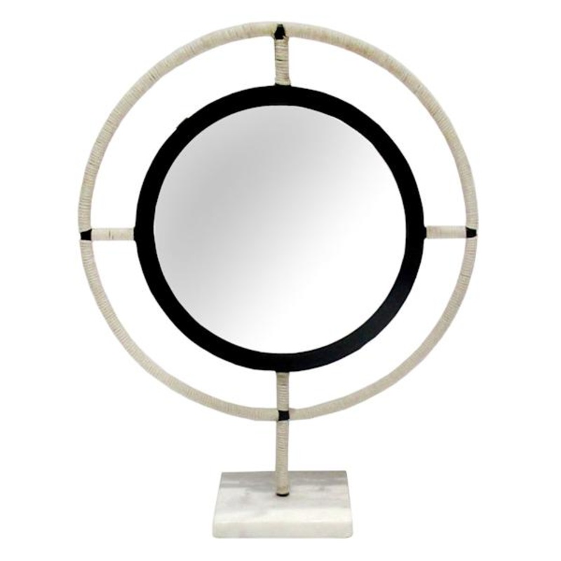 Round Woven Table Mirror, 14″