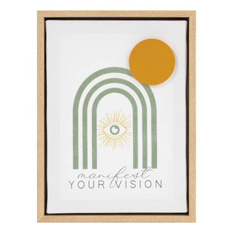 Sage Serenity Framed Your Vision Canvas Table Sign, 6×8