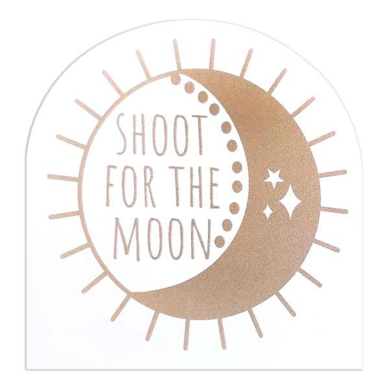Sage Serenity Shoot For The Moon Shaped Wood Tabletop Sign, 5″