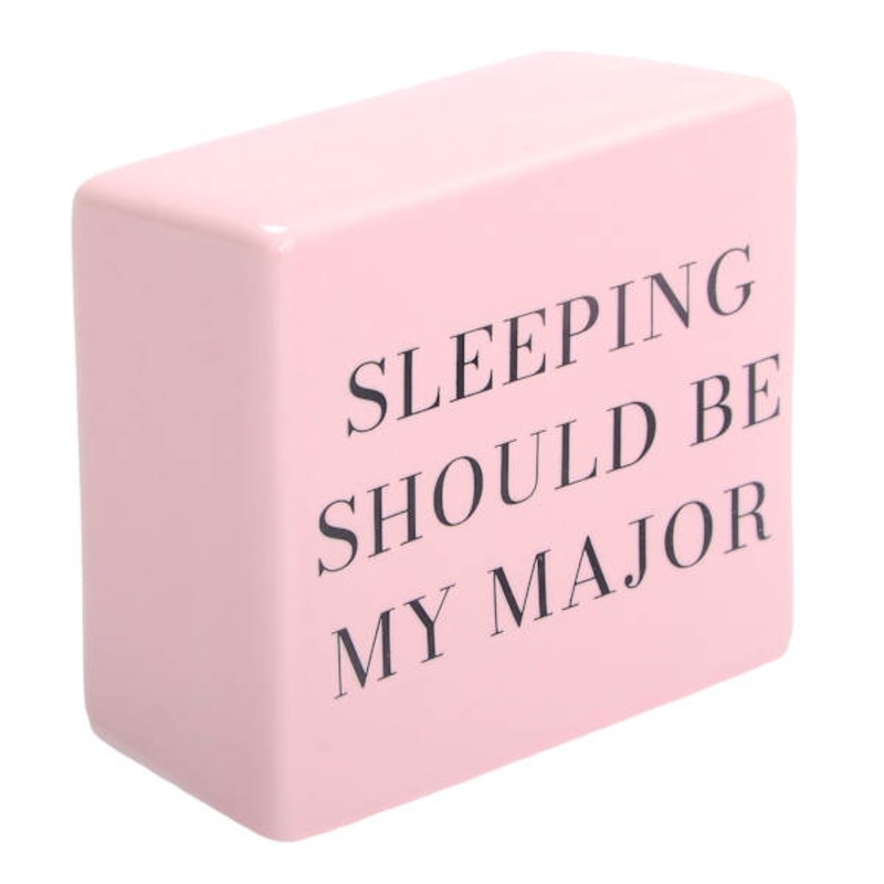 Sleeping Major Pink Ceramic Block, 4″