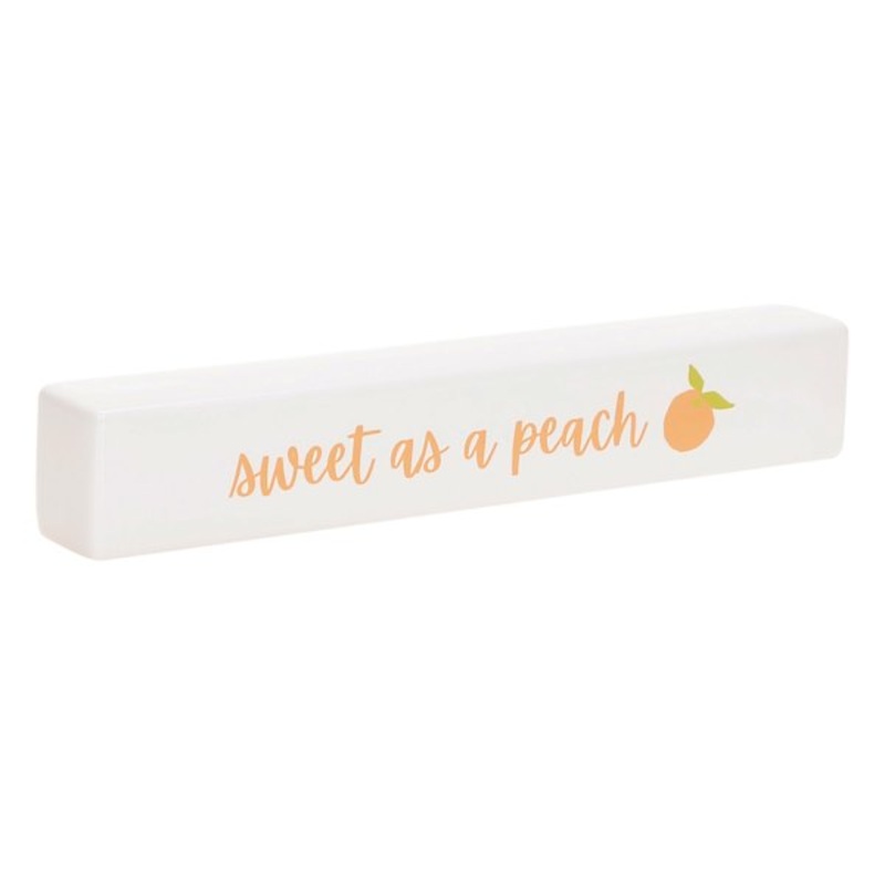 Sweet As A Peach Ceramic Block Sign, 2×12