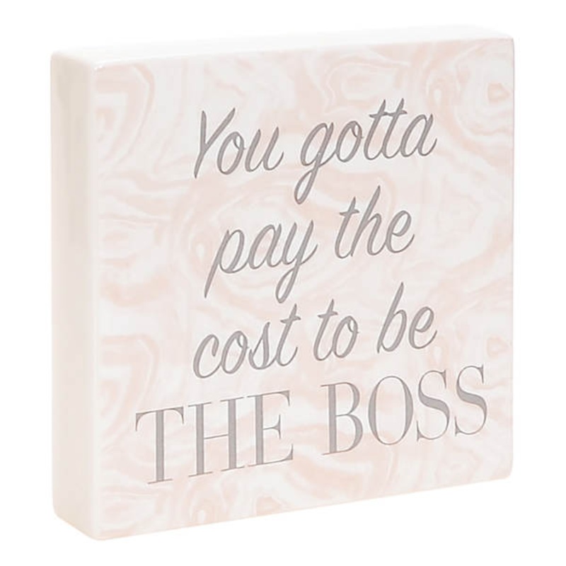 The Boss Block Sign, 8″