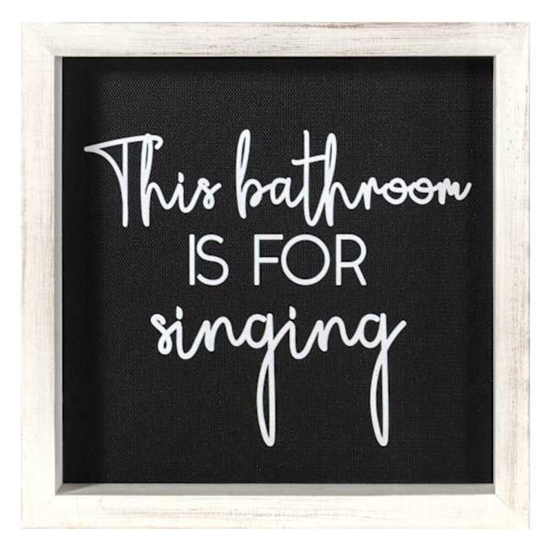 This Bathroom Is for Singing Block Sign, 8″