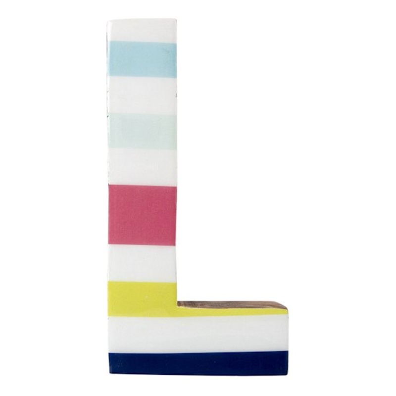 Tiny Dreamers 6″ Multicolor Striped Wood Letter, L