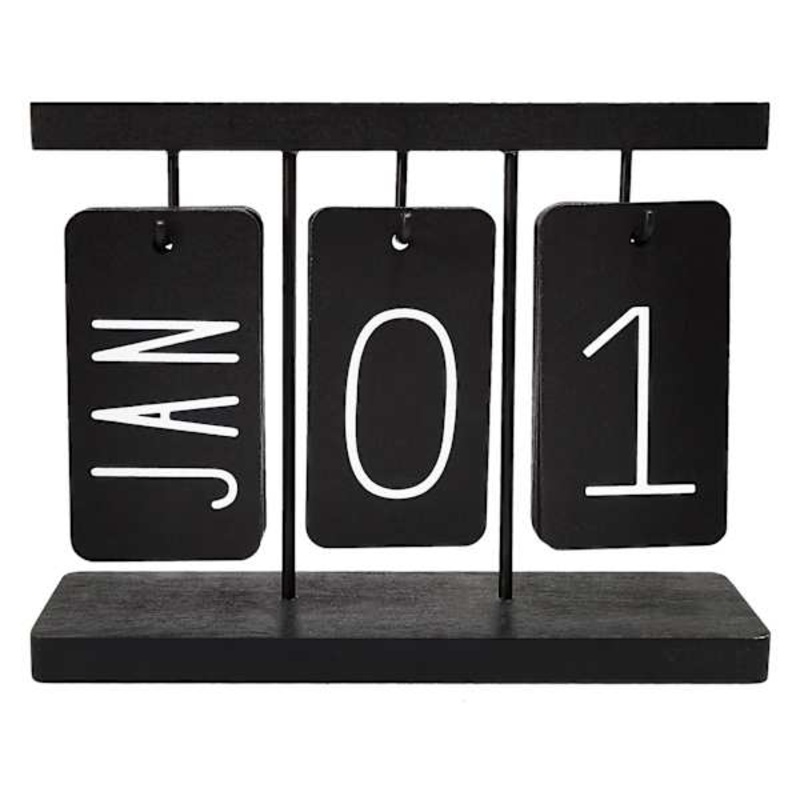 Tracey Boyd Black Metal Tabletop Calendar