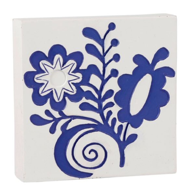 Tracey Boyd Blue Flower Tabletop Decor Sign, 4″