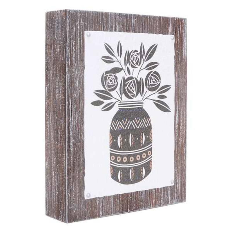Tracey Boyd Floral Vase Block Sign, 10″