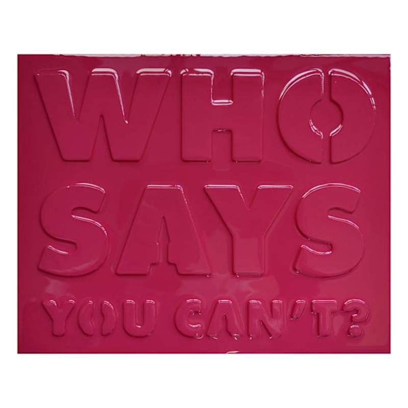 Who Says You Can’t Pink Typography Tabletop Sign, 10×8