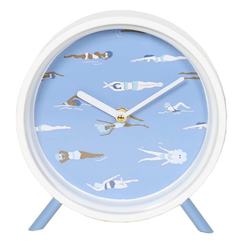 Blue & White Round Table Clock