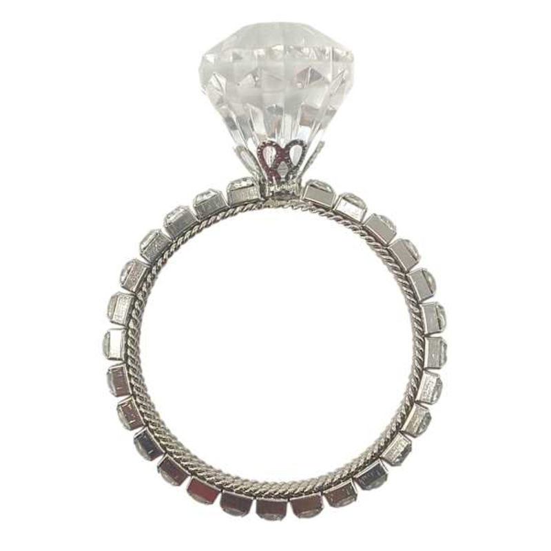 Clear Acrylic Rhinestone Ring Ornament, 2″