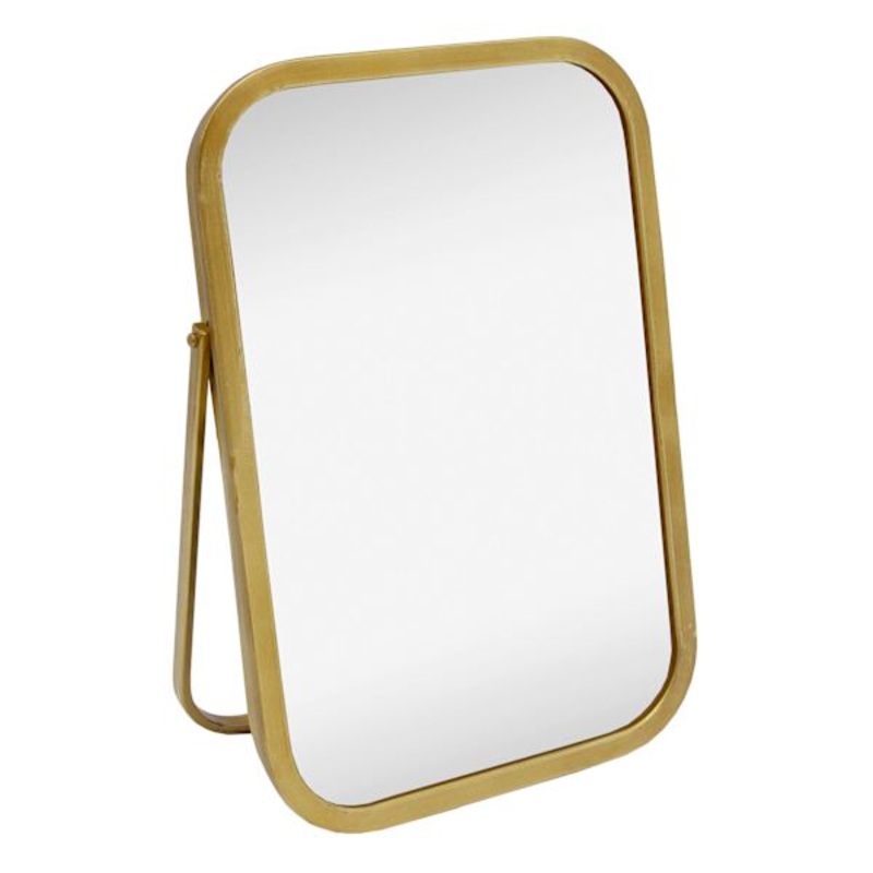 Tracey Boyd Gold Metal Table Mirror, 10″