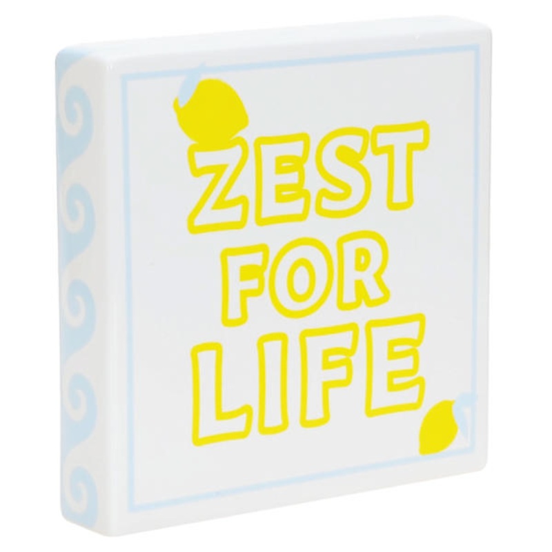 Tracey Boyd Zest For Life Block Sign, 8″