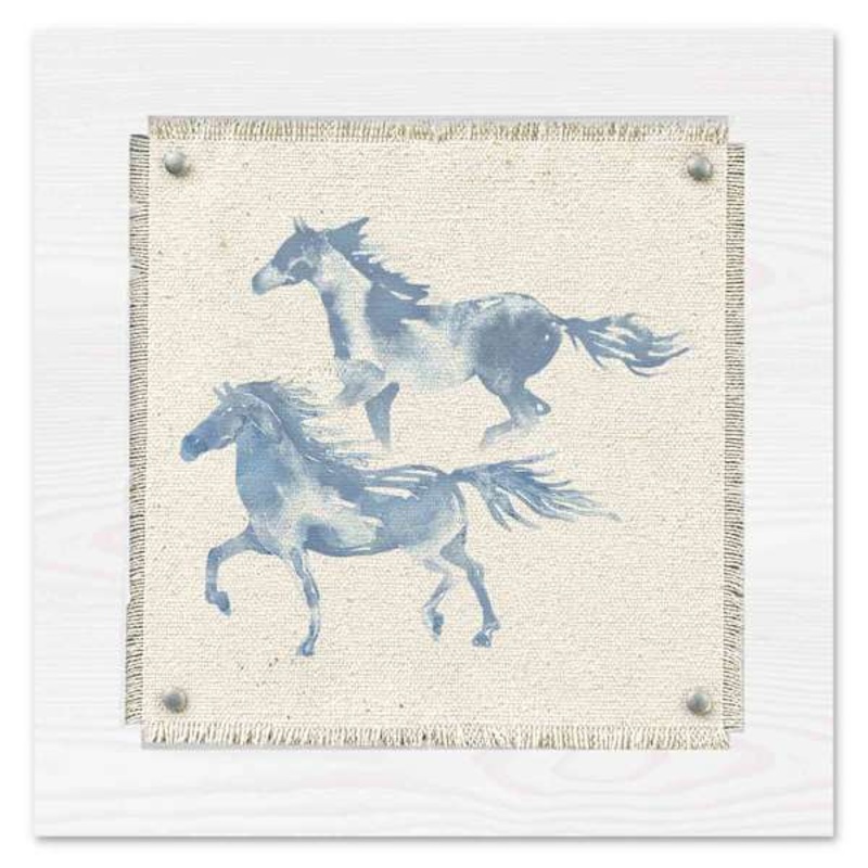 Ty Pennington Frayed Horse Print Linen Sign, 8″