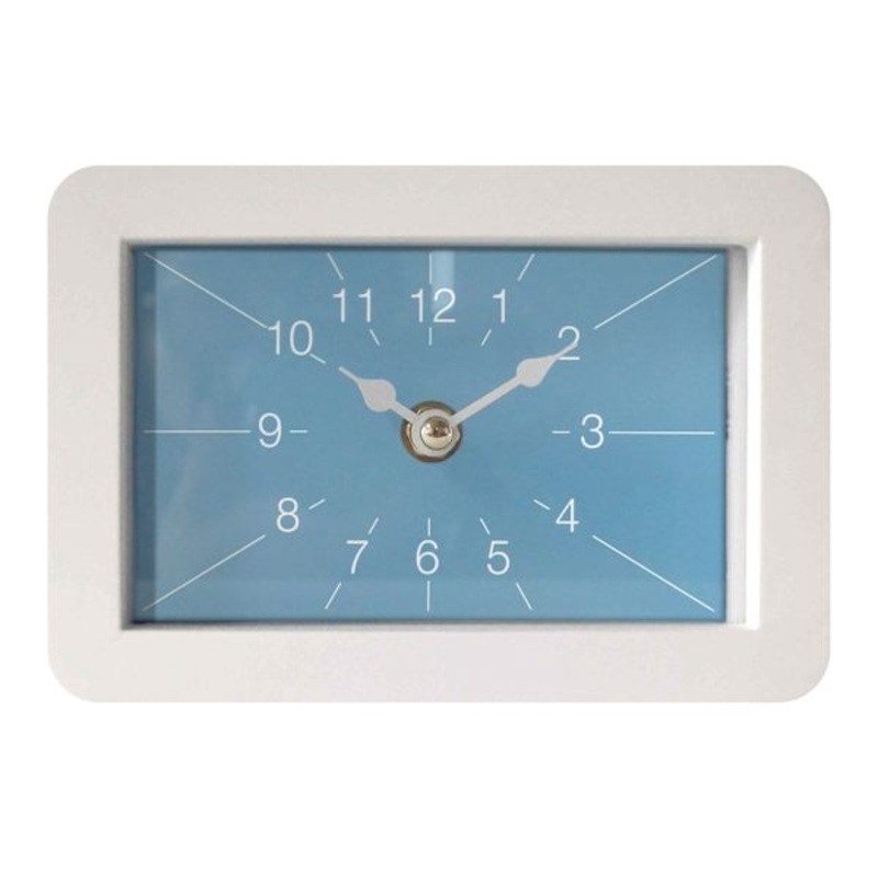 Ty Pennington White Wooden Square Table Clock, 4″