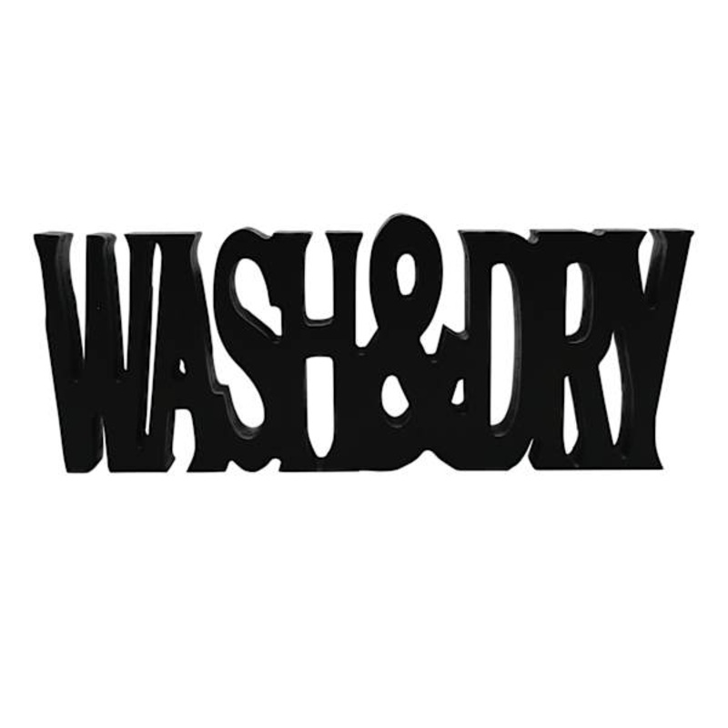 Wash Dry Cutout Sign, 8×3