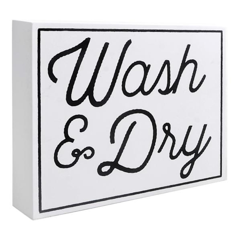 Wash & Dry Wood Sign, 8×10