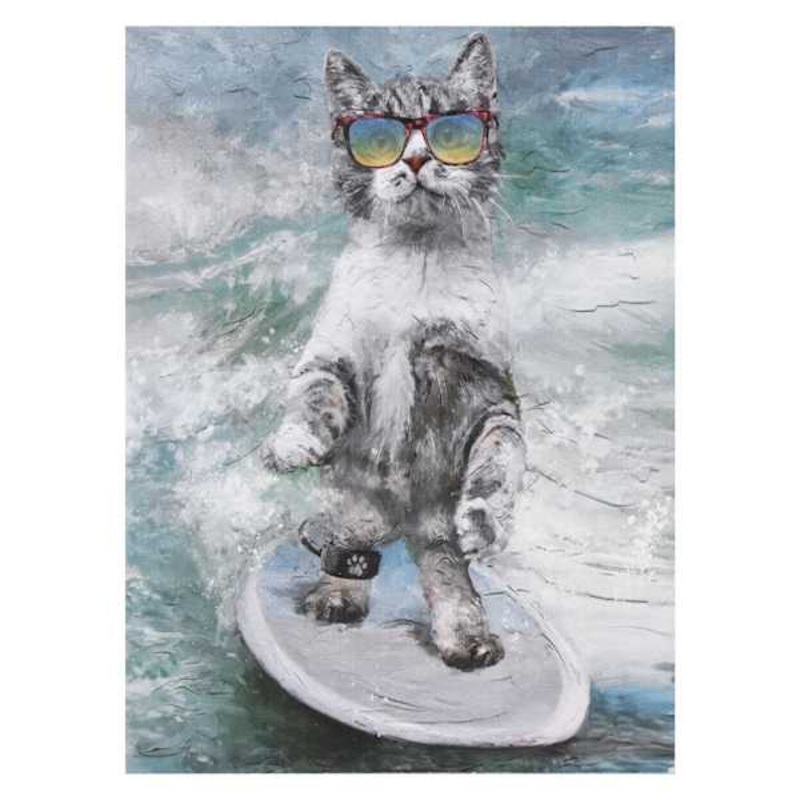 Wave Rider Cat Art, 6×8