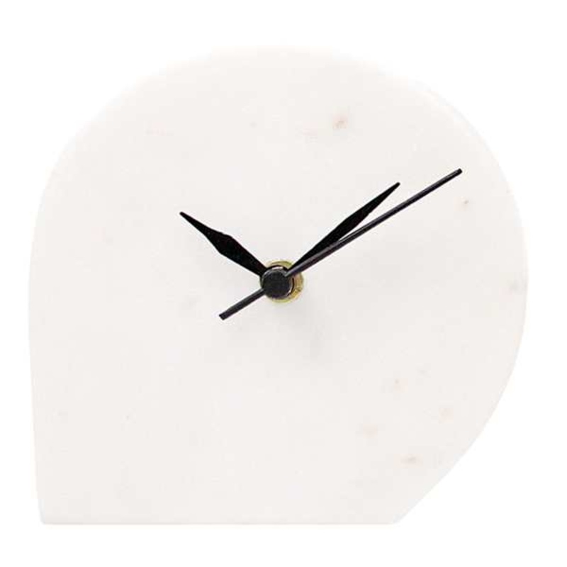White Marble Clock, 5″