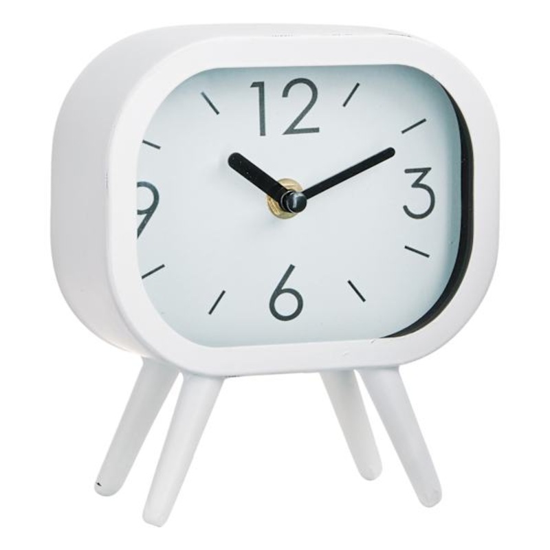 White Metal Table Clock, 5×3