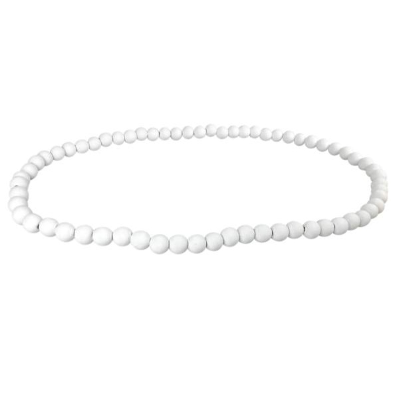 White Wooden Bead Ring Garland, 40″