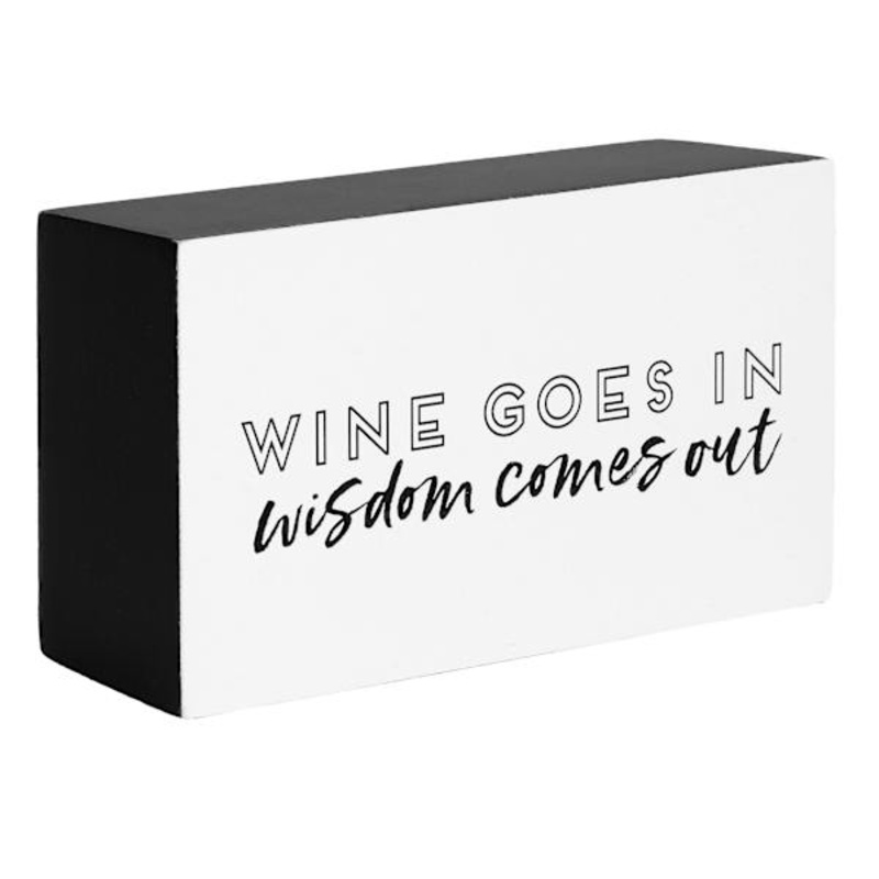 Wine Goes In Decorative Block, 3×5