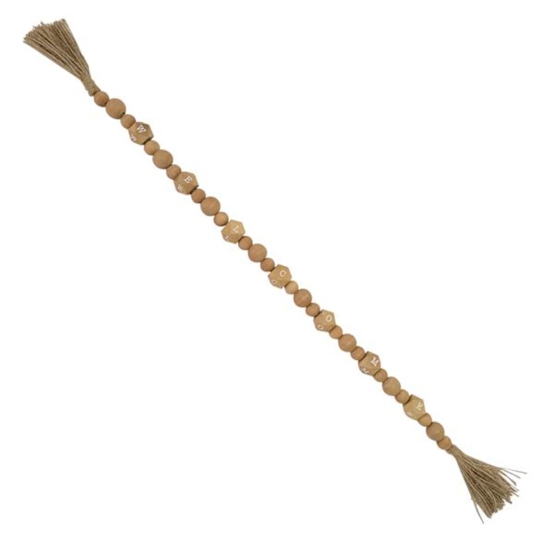 Wood & Jute Beaded Garland, 26.3″
