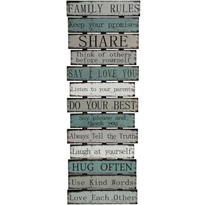 Wooden Family Rules Sign