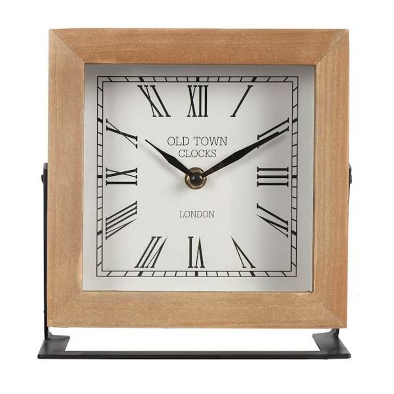 Wooden Square Table Clock, 7″