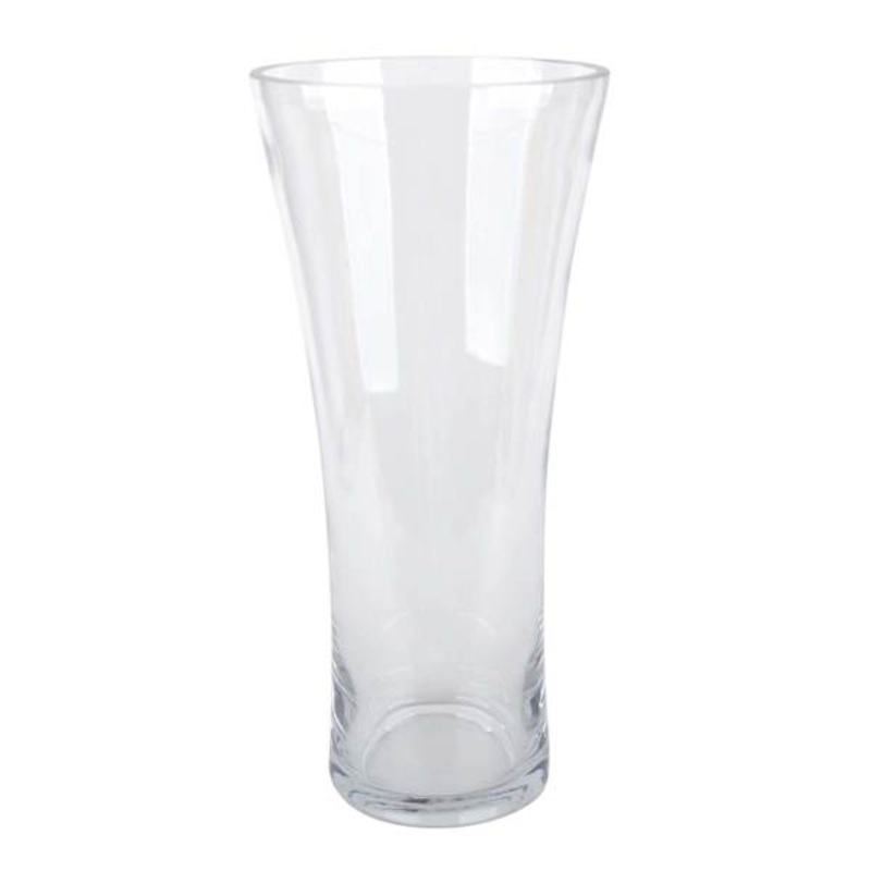 12in Hourglass Clear Glass Vase