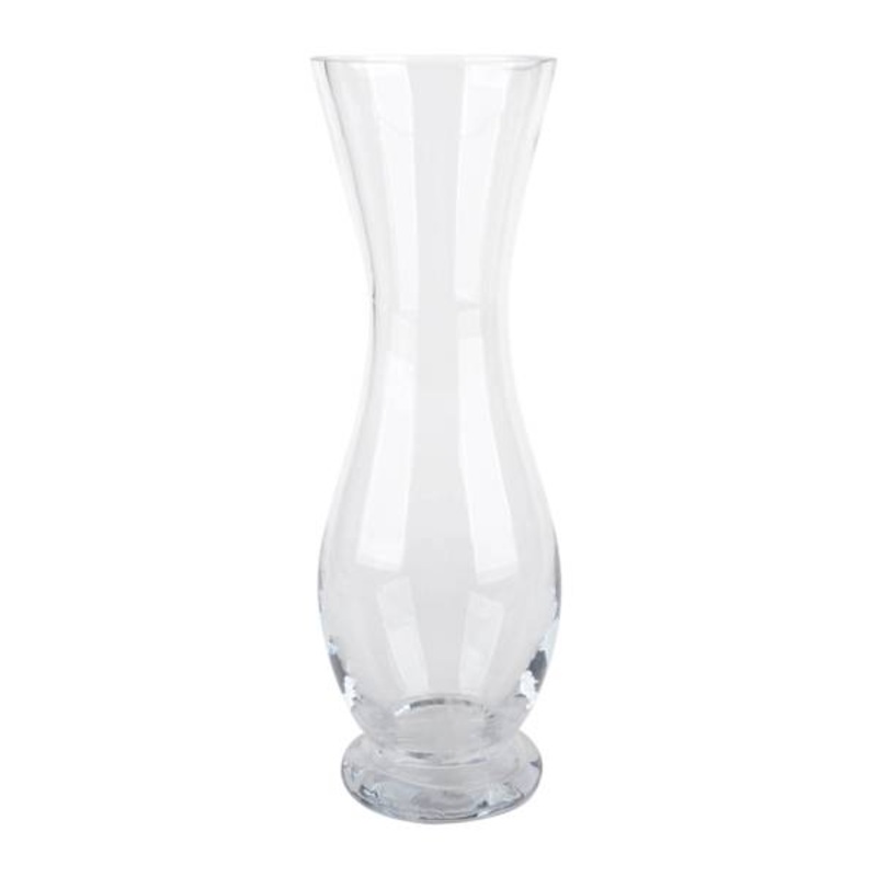 12In Round Base Hourglass Clear Glass Vase