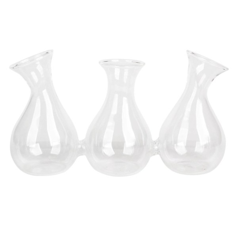 3-Part Bud Glass Vase, 5″