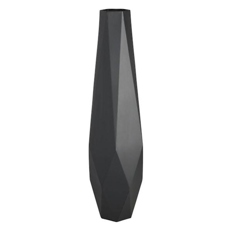 Black Geo Floor Vase, 36″