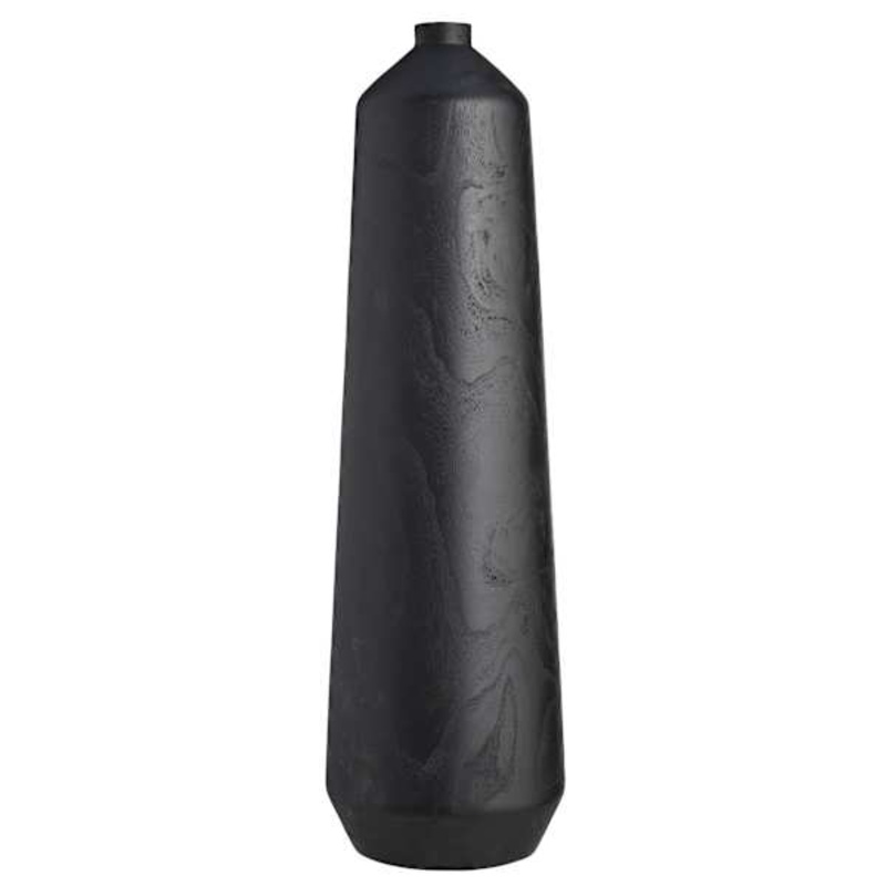 Black Oversized Wood Vase, 30″