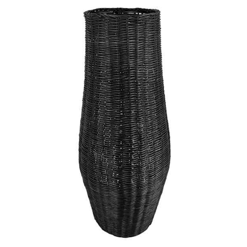 Black Rattan Vase, 23.5″