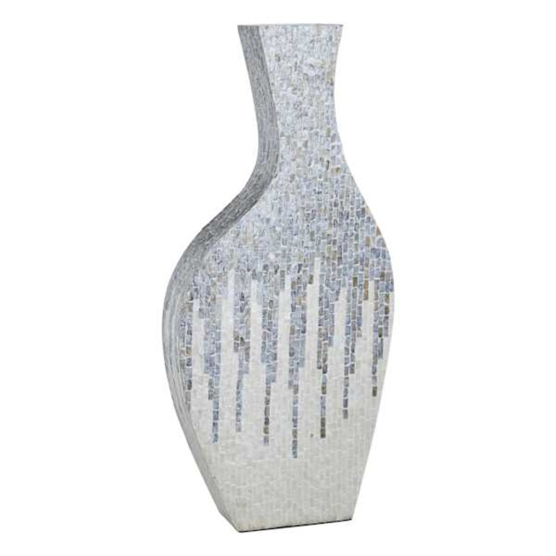 Blue Capiz Shell Floor Vase, 36″