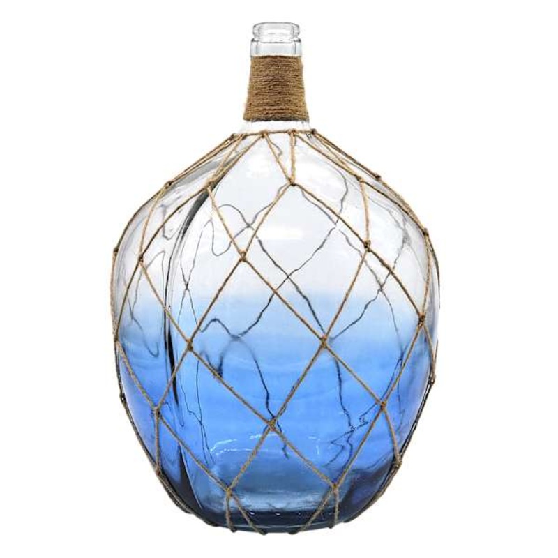 Blue Ombre Jute Vase, 20.5″