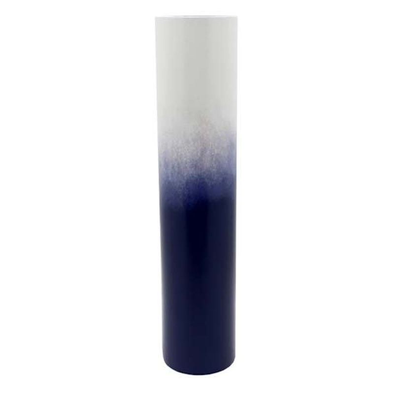 Blue Ombre Metal Floor Vase, 36″