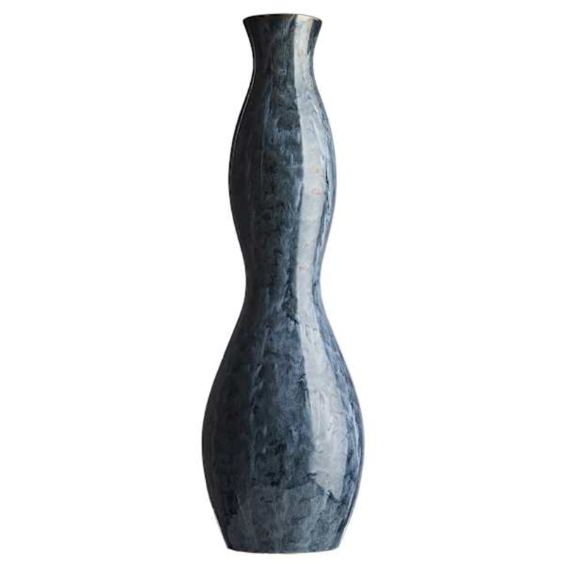 Blue Variable Glaze Ceramic Floor Vase, 31″
