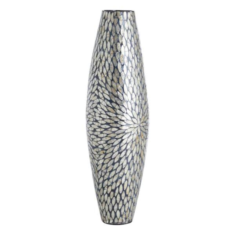 Brown Starburst Capiz Floor Vase, 36″