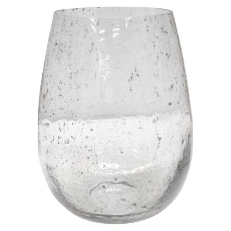Clear Bubble Glass Vase, 13.5″