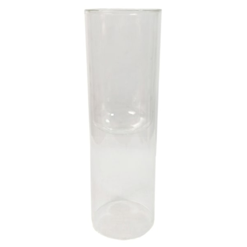 Clear Double Wall Glass Vase, 13″