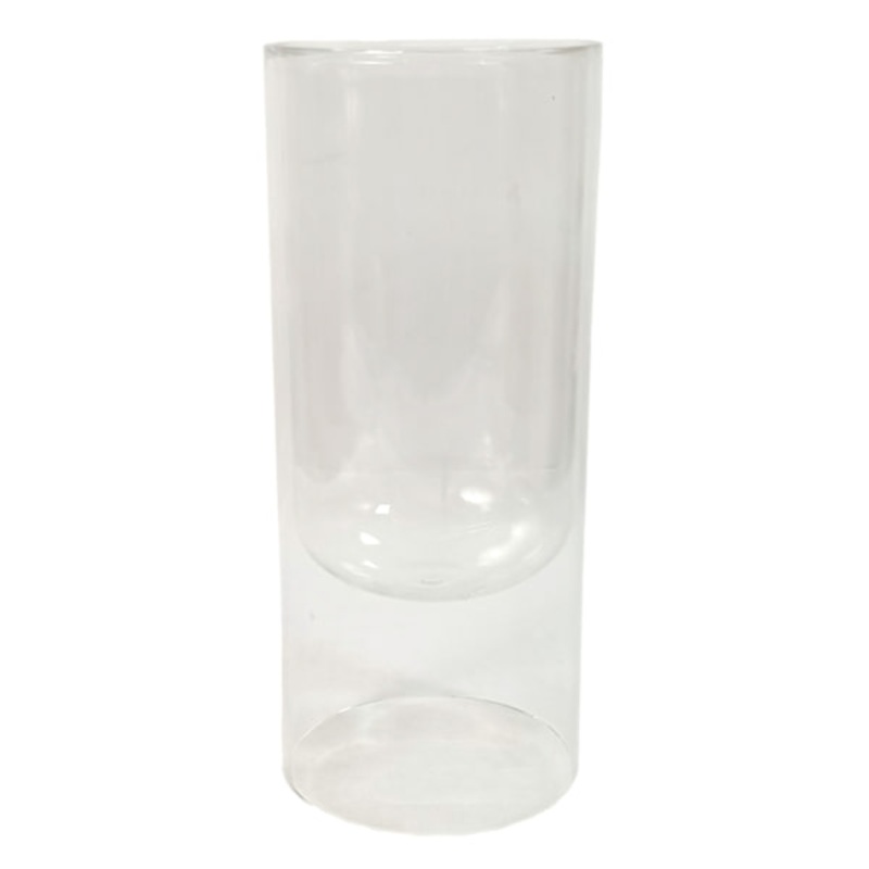 Clear Double Wall Glass Vase, 9.7″