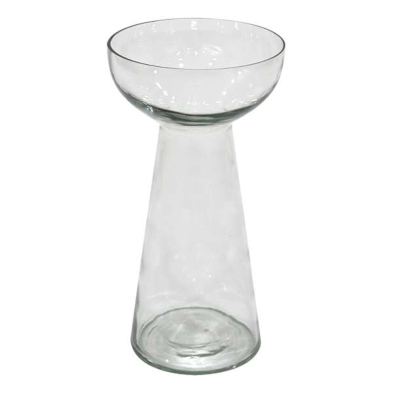Clear Glass Bulb Vase, 9.5″