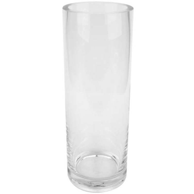 Clear Glass Cylinder Vase, 10″