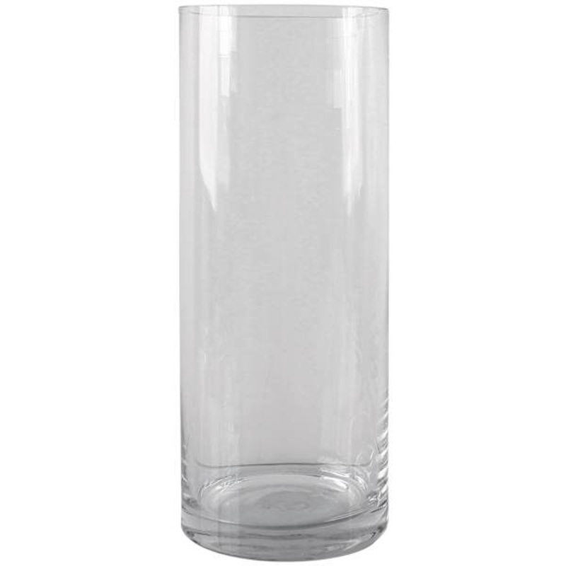 Clear Glass Cylinder Vase, 12″