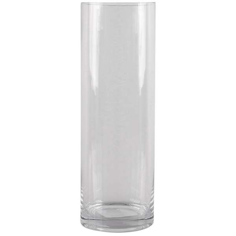 Clear Glass Cylinder Vase, 14″