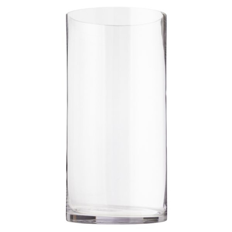 Clear Glass Cylinder Vase, 16″